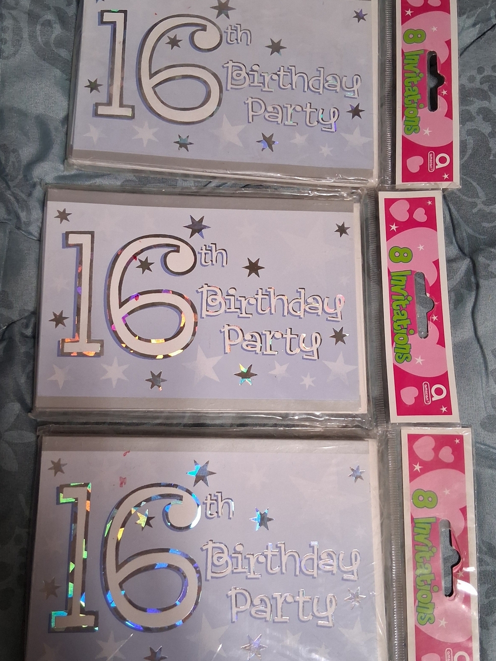 16th Birthday Party Invitations - Silver Holographic Design